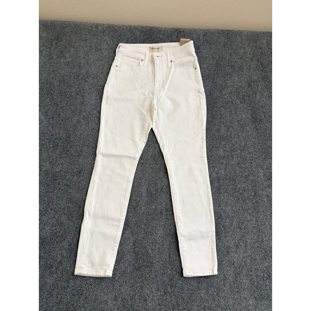 Madewell Curvy High-Rise Skinny Jeans White 25P Petite Denim Cotton Blend NWT